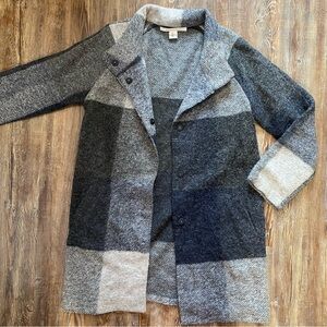 Max Studio Women’s Wool Long Plaid Jacket